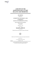 A review of the administration's FY2007 health care priorities B0848X5HR3 Book Cover