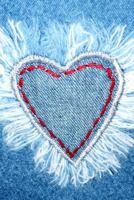 A Heart Embroidered on Denim Journal: 150 Page Lined Notebook/Diary 1976275407 Book Cover
