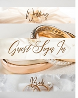 Wedding Guest Sign In Book - Gold Luxury Delicate Jewelry Band Cream Brown White Pearl Abstract Floral Ring Circle Dot 1034222120 Book Cover
