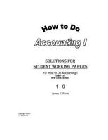 How to Do Accounting I Solutions for Chapter 1 - 9 1475273002 Book Cover