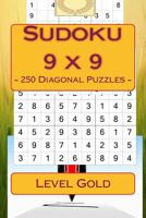 Sudoku 9 X 9 - 250 Diagonal Puzzles - Level Gold: For Connoisseurs of Sudoku 1985832445 Book Cover