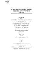 Examine the rural development programs of the United States Department of Agriculture B083XTHMXV Book Cover