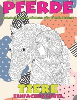 Mandala Malb�cher f�r Erwachsene - Einfaches Level - Tiere - Pferde B09CGCXGRT Book Cover