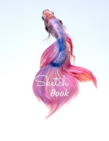 Sketch Book: Cool Colorful Pink Fish Themed Blank Diary, Journal and Notebook for Sketching, Doodling, Drawing, and Painting| 8.5" X 11" Large Paper ... (Sketchbook for Kids, Teens, Boys, and Girls) 1678771112 Book Cover