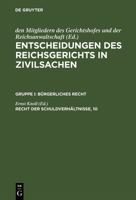 Recht der Schuldverhältnisse, 10 3110237237 Book Cover