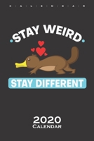 Platypus "Stay weird, stay different" Calendar 2020: Annual Calendar for Animal lovers and fans of the egg-laying mammal from Australia B084Z7XTTW Book Cover