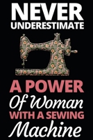 Never Underestimate A Power Of Woman With A Sewing Machine: Funny Sewing Lovers Notebook/Journal (6 X 9) Unique Sewers Gift Idea For Christmas Or Birthday 1710027827 Book Cover