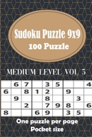 100 Sudoku Puzzle 9x9 - One puzzle per page: Sudoku Puzzle Books - Medium Level - Hours of Fun to Keep Your Brain Active & Young - Gift for Sudoku Lovers - Vol 5 B08R7Q917B Book Cover