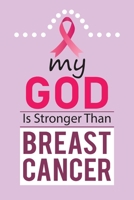 My God Is Stronger Than Breast Cancer: Breast Cancer Notebook Journal, Pink Journal Notebook for Breast Cancer Survivors, Fighters, and Those Who Love Them 1699074100 Book Cover