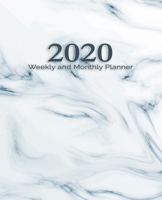 2020 Planner: Weekly and Monthly Planner (White and Blue Marble) 7.5x9.25 Size 167370820X Book Cover