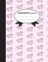 Composition Notebook, 8.5 x 11, 110 pages: Pink Unicorn : 1977836143 Book Cover