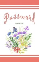 Password Logbook: Notebook, username, password, website and note in alphabetical order from A-Z. The design is easy to use and has a beautiful cover. 1696889944 Book Cover