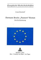 Hermann Brochs -Pasenow--Roman: Eine Re-Orientierung 3261021942 Book Cover