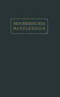 Biochemisches Handlexikon: IX. Band (2. Erganzungsband) 3642889689 Book Cover