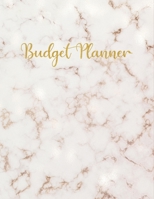 Budget Planner: Rose Gold Marble Finance Workbook for College Students, Monthly Budget Tracker for Beginners, Saving Goals, Large Organizer 1692373447 Book Cover