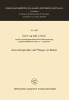 Untersuchungen Uber Das V-Biegen Von Blechen 3663065197 Book Cover