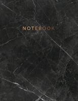 Notebook: Beautiful black marble gold bronze lettering| ? School supplies ? Personal diary ? Office notes | 8.5 x 11 - big notebook | 150 pages | College ruled (Black marble bronze collection) 1798651734 Book Cover