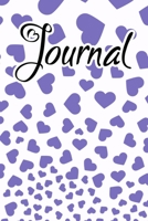 Journal: Blue Violet Falling Hearts White Journal for women to write in 1657890651 Book Cover