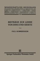Beitrage Zur Lehre Von Ding Und Gesetz 3663156419 Book Cover