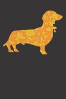 Notebook: Dachshund Wiener Halloween Party Pumpkin Pattern Gift Dot Grid Dotted 6x9 120 Pages 1082416339 Book Cover