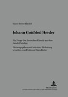 Johann Gottfried Herder: Ein Zeuge Der Deutschen Klassik Aus Dem Lande Preußen 3631371659 Book Cover