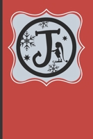 J: 120 Lined Pages - 6 x 9 (Diary, Notebook, Composition Book, Writing Pad) Monogram Letter J, Initial Journal, Christmas Memoirs Notebook, Softcover Notes Journal, Lined Pages, Plaid Red Design, Rein 1711515205 Book Cover