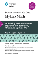 Mylab Statistics with Pearson Etext -- 18 Week Standalone Access Card -- For Probability and Statistics for Engineers and Scientists, Mystatlab Update 0135834228 Book Cover