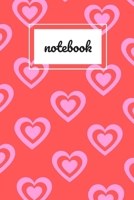 Red & pink heart notebook: novelty notebook 6x9 1672364841 Book Cover