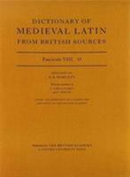 Dictionary of Medieval Latin from British Sources: Fascicule VIII: O 0197263003 Book Cover