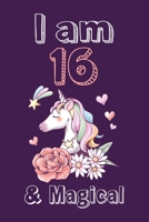I am 16 & Magical Sketchbook: Birthday Gift for Girls, Sketchbook for Unicorn Lovers 1658828356 Book Cover