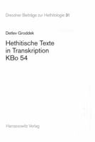 Hethitische Texte in Transkription Kbo 54 3447061448 Book Cover
