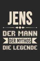 Jens Der Mann Der Mythos Die Legende: Din A5 Kariertes Heft (Kariert) Mit Karos Für Jens | Notizbuch Tagebuch Planer Für Jeden Mit Dem Vorname Jens | ... Name & Spitzname Notebook (German Edition) 1678403040 Book Cover