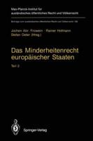 Das Minderheitenrecht europäischer Staate: Teil 2 3642792979 Book Cover