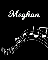 Meghan: Sheet Music Note Manuscript Notebook Paper - Personalized Custom First Name Initial M - Musician Composer Instrument Composition Book - 12 Staves a Page Staff Line Notepad Notation Guide - Cre 1704059089 Book Cover