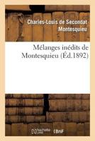 Ma(c)Langes Ina(c)Dits de Montesquieu 2019173166 Book Cover