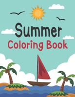 Summer Coloring Book: Easy Coloring Book Featuring Relaxing Vacation B0CSDB15B5 Book Cover