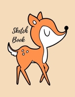 Sketch Book: Cute Retro Deer Large Drawing Paper Book, Gifts for Girls Friend Sister Her, 8.5" x 11", 102 pages 170970568X Book Cover