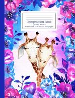 Composition Book Purple Pink & Blue Floral Tie Dye Pattern Giraffe Aloha Wide Ruled 1077726554 Book Cover