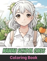 Kawaii School Girls Coloring Book: Cute Anime Coloring Book For Adults and Teens With Adorable Characters Color Pages B0CR8H3VGB Book Cover