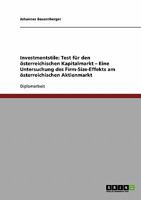 Investmentstile: Test f�r den �sterreichischen Kapitalmarkt - Eine Untersuchung des Firm-Size-Effekts am �sterreichischen Aktienmarkt 3638930416 Book Cover