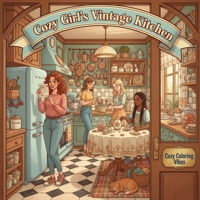 Cozy Girl's Vintage Kitchen: A Nostalgic Recipe & Cooking Coloring Book | Fun Easy Bold Lines Vintage Kitchen Scenes & Classic Home Moments | Daily ... for Adults & Teens (Cozy Girl Collection) 1965964931 Book Cover