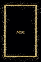 Mia: Name Mia Monogram Notebook - 120 Pages - Size 6x9, Soft Cover, Matte Finish- Gold Confetti Glitter Monogram Blank Lined Note Book, Writing Pad, Journal or Diary Kids, Girls Men & Women 1660247446 Book Cover