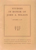 Studies in Honor of John A. Wilson 0226624080 Book Cover