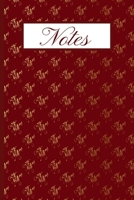 Notes: Journal For Organizing/Consolidating Notes In One Place - 120 Lined Pages - 6 x 9 - Burgundy/Gold Floral Design (Communication Book, Writing Pad) 1674008341 Book Cover