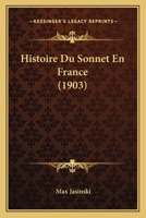 Histoire Du Sonnet En France 0274521199 Book Cover