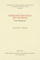 Germain Nouveau, Dit Humilis Etude Biographique (North Carolina Studies in the Romance Languages and Literatures) 0807892246 Book Cover
