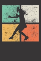 Notebook: Vintage Tennis 80s Retro Playing Woman Dot Grid Dotted 6x9 120 Pages 1083022342 Book Cover