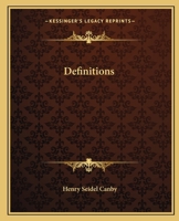Definitions: Essays in Contemporary Criticism 1162659556 Book Cover