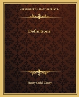 Definitions: Essays in Contemporary Criticism 9354755151 Book Cover