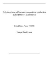 Polyphenylene sulfide resin composition, production method thereof and reflector: United States Patent 9988521 B08RC5RC67 Book Cover